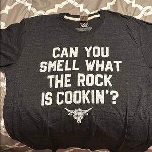 Homage TheRock WWE Charcoal T-Shirt with White Graphic